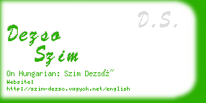 dezso szim business card